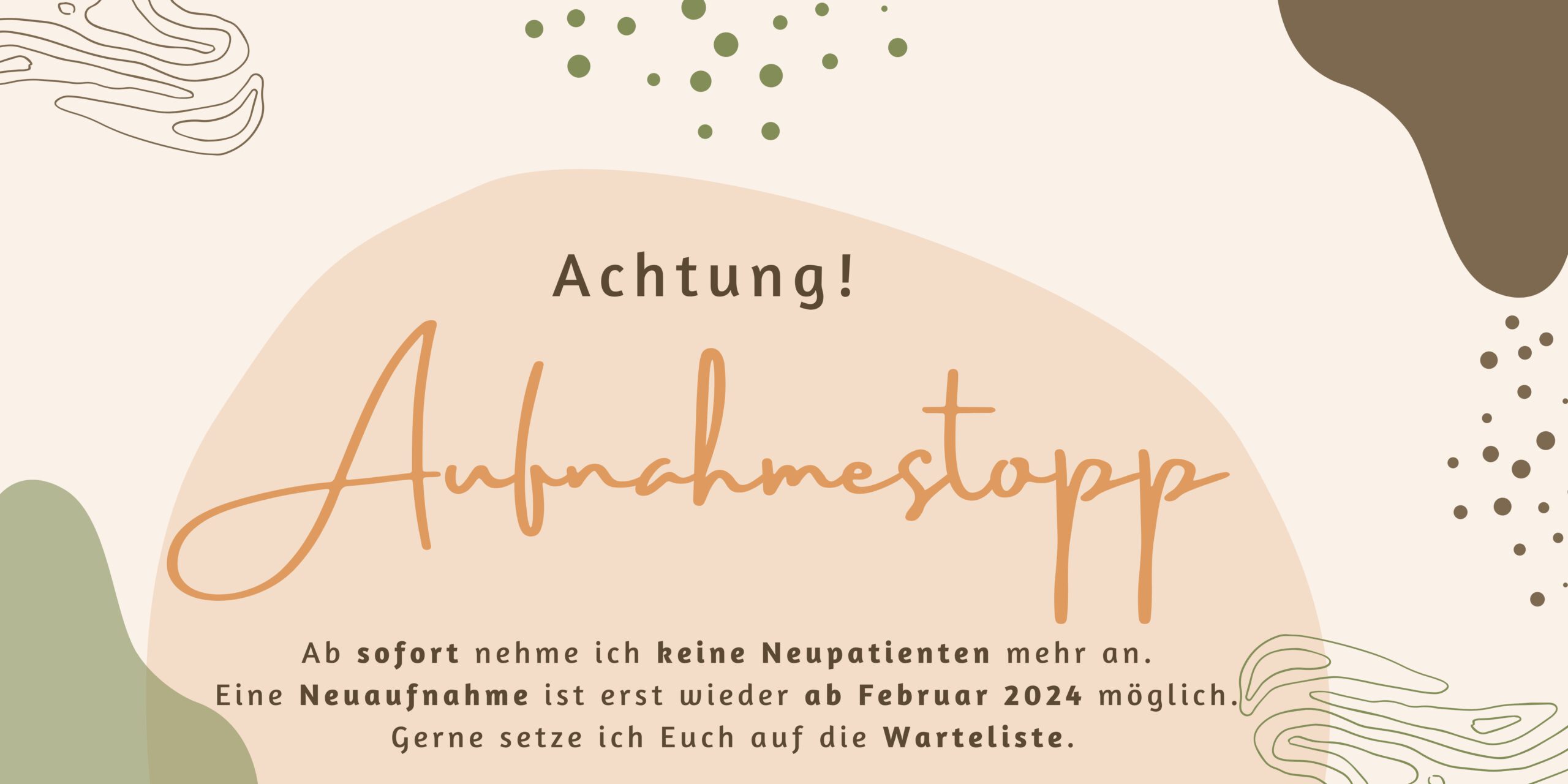 Read more about the article Aufnahmestopp!